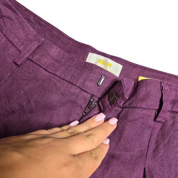 Anthropologie Maeve The Avery Pleated Trouser Shorts Violet Women’s Size: 4 - Picture 5 of 6